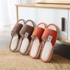 Chinelo Aberto de Primavera e Verão para Casal Doméstico Antiderrapante Masculino e Feminino para Interior Quatro Estações Solado de Madeira Algodão e Linho Atacado Confortável