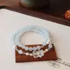 Pulsera de Perla de Concha y Cristal con Doble Círculo, Fresca y Elegante, Pulsera Única y Estilosa con un Toque de Lujo, Joyería para Mujer al por Mayor