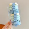 Goma para el pelo azul sal marina de verano para niños, Cuerda elástica alta para coleta, Accesorio simple y elegante para coleta alta