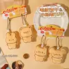 Chaveiros Fofos de Desenho Animado Gato Manteiga e Urso Biscoito, um Par de Chaveiros de Pelúcia para Curar, Bonecos de Jogo para Casamento