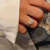Anel de Dedo Indicador Aberto Estilo Cool Elegante com Zircônia Cúbica de Ouro Real 14K Galvanizado de Alta Qualidade Anel de Dedo do Pé para Mulheres
