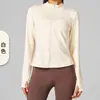 Nova jaqueta esportiva corta-vento de outono e inverno para mulheres, roupa de yoga slim fit, top quente de fleece, top de manga comprida para corrida e fitness