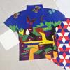 Miyake Moda Estampada Plissada Mais Vendida Blusa Feminina Fina Gola Alta Manga Curta Verão Nova Temperamento Camiseta Fashion