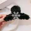 Horquilla de metal de copo de nieve grande para mujer, pinza pequeña, pinza de pico de pato, pinza para flequillo de la frente, horquilla, accesorios para el cabello, tocado, alto sentido