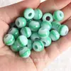 12mm Jade Imitación Línea Doble Color Resina Agujero Grande Cuentas Redondas DIY Accesorios para Ropa Pulsera de Hilo para la Mano Accesorios para Tocados