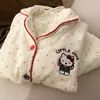 Pijama Grosso de Coral Fleece com Forro de Lã para Mulheres, Novo Conjunto Fofo de Duas Peças Outono e Inverno, Pode Ser Usado Fora de Casa, Roupa de Casa, Gola Quadrada