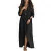 Ropa Nueva de Verano 2026 para Mujer, Vestidos Europeos y Americanos Transfronterizos, Vestido Largo Francés de Color Sólido Elegante de Corte Ajustado