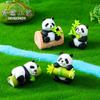 Micro paisaje de dibujos animados lindo muñeco de panda de bambú adornos de jardinería plantas en maceta decoraciones de escritorio adornos de plástico para automóvil