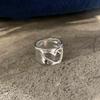 Anillo de Corazón Geométrico Hueco para Mujer, Banda Ancha, Moderno y Elegante, Nuevo Anillo Abierto, Anillo para Dedo Índice Estilo Ins