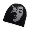 Moda Europea y Americana para Hombres y Mujeres Gorro de Punto Jacquard Personalizado Casual Versátil para Todo, Gorro Frío de Calle Versátil para Todo, Resistente al Frío