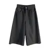 Pantalones Casuales Anchos Cortos Estilo Coreano Taochuan para Mujer, Jeans Rectos Adelgazantes de Cintura Alta, Tendencia U88025