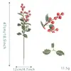 Arreglo floral decorativo navideño flor individual baya simulación acebo fruto rojo individual decoración del hogar cubo de frutas rico