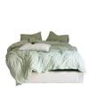 Estilo japonês simples listrado dormitório estudantil roupa de cama roupa de cama algodão fio tingido algodão lavado três quatro peças conjunto