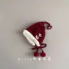 Chapéu de Inverno Espesso com Proteção para Orelhas, Pelúcia Vermelha para Bebê Menina, à Prova de Frio e Quente, com Laço, Chapéu Infantil para Natal e Ano Novo