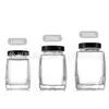 Botella cuadrada de vidrio engrosada medio jin 1 jin 2 jin botella de miel botella de nido de pájaro Nueva Alta botella cuadrada transparente fondo grueso sellada