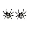 Moda 2025 Joias Transfronteiriças Europeias e Americanas Cheias de Diamantes Brincos Pretos de Halloween Liga de Metal Diamante Brincos de Aranha Escuros