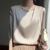 Transfronterizo 2025 Nueva Ropa de Seda Helada para Mujer Escote Plisado Camiseta de Verano para Mujer Moda Camisa Ajustada Ropa Chaleco