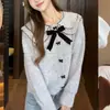 Cardigan Jaqueta Suéter Tricotado Feminino Estilo Coreano Outono Inverno Novo Suave Redutor de Idade Solto Preguiçoso Macio Aveludado Gola Boneca Top Feminino