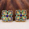 Nueva joyería de bricolaje, cuentas huecas de cloisonné de 16 mm, cuentas de flores de cuatro hojas, accesorios de material con cuentas hechos a mano