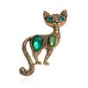 Broche vintage simples de gatinho personalizado com alfinetes de animais, moda Europa e Estados Unidos, acessórios antigos de corpete de gato, atacado