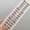 Unhas Postiças Pré-Fabricadas Cor Sólida Oval Curto Contas de Vidro Olho de Gato Dicas de Unha Manicure Unhas Postiças Atacado