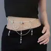 Corrente de Cintura Corrente de Cintura Feminina Multicamadas com Contas e Franja Corrente Corporal Luxo Leve Exquisita de Nicho Decoração de Cintura de Alta Qualidade