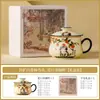 Taza de té de cerámica hecha en fábrica, Taza de maestro, Tetera pequeña, Bol con tapa de tres piezas para el hogar, Taza de té de oficina, Juego de té