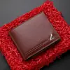 Nueva cartera para hombre, estilo corto, cartera de cuero horizontal business casual para hombres jóvenes, moderna cartera de cuero suave de gran capacidad