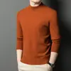Suéter de Lana Puyuan 2025 Nuevo para Hombre Invierno Cuello Alto Casual Color Sólido Tejido Grueso Suéter Básico