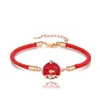 Pulsera de Cuerda Roja con Zodiaco de Doce Signos Cambiante de Color Sensible a la Temperatura de Plata de Ley S925 Diseño de Nicho Pulsera de la Suerte Regalo para Mejores Amigos y Parejas
