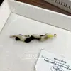 Grampo de Cabelo Retrô Coreano de Acetato com Pérolas Presilha Bico de Pato Moda Franja Lateral Acessório de Cabelo Adorno de Cabeça