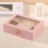 Caja de Joyería Multifuncional de Escritorio con Ventana Transfronteriza Caja para Collares, Anillos, Pendientes, Pulseras Caja de Almacenamiento de Joyería Antioxidación