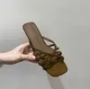 Primer Encuentro con las Pantuflas de Estilo Retro Francés para Mujer, Adecuadas para Usar en Verano, Punta Abierta, Tacón Bajo, Versátiles, Moda de Estilo Hada Slip-Ons