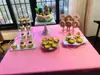 Decorações de mesa de sobremesa Suporte de exibição de casamento branco Prateleira para doces de chá da tarde Suporte para bolo de aniversário Mesa de exibição para pausa para chá de refeição fria