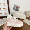 Tenis Rosa de Suela Gruesa para Mujer, Lindos y Feos, Nuevo Chic Otoño 2025 Diseño de Nicho Zapatos de Pan, Zapatos Blancos Forrest Gump