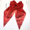 Grampo de cabelo com lantejoulas e laços de primavera, prendedor de cabelo com fita de malha, elegante, acessórios para cabelo para festa de Natal e Ano Novo, feminino