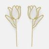 Pendientes de botón de rosa hueca de moda europea y americana para mujer, ligeros, de lujo, de alta calidad, con colgantes y diamantes de imitación.