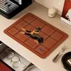 Tapete de Drenagem para Cozinha Coreana Tapete Absorvente de Diatomito para Bancada de Bar Tapete Isolante Anti-Queimadura Lugar Americano Tapete de Mesa Tapete para Secar Louça