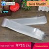 Saco opp saco de tira fina 9*75cm saco plástico espessado 7 seda saco de tira longa saco transparente atacado à vista