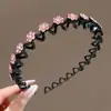 Elegante diadema de cuadros de lunares para mujer, diadema de corona alta para lavarse la cara, diadema para uso diario con dientes, accesorio para el cabello