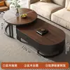 Mesa de centro oval para sala de estar, modelo novo, mesa de jantar de madeira maciça de luxo leve, tamanho pequeno, estilo meados do século, vidro, mesa de centro extensível