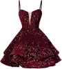 Vestido de Gala Sexy Strapless con Lentejuelas Estilo Nuevo 2026 Europeo y Americano Vestido Corto Elegante Amazon