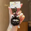 Jinnew Original Pelo de Vison Orelhas de Coelho Elfo Fuligem Pingente Fofo Chaveiro de Pelúcia Pingente para Bolsa Chaveiro