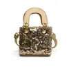 Bolso de Alta Gama para Niños Xiaozhong 2025 Nuevo Llegada Lentejuelas Moda Princesa Mini Bolso Cuadrado Portátil Cruzado Bolso de Mujer Diana