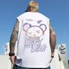 Camiseta sin mangas europea y americana para hombre de verano delgada talla grande holgada baloncesto moderna ins chaleco deportivo para exterior chaleco de manga corta