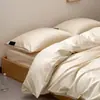 Juego de Cuatro Piezas Estilo B&B de Hotel Cinco Estrellas de los 60s Algodón Puro Algodón de Fibra Larga Color Sólido Sábana Sábana para Estudiante 100% Algodón Puro