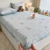 Sábana bajera acolchada, pieza única, protector de colchón engrosado, no es algodón puro, funda de cama 100% algodón, protector de colchón a prueba de polvo y antideslizante