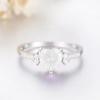 Anillo de plata con amatista natural y circón, venta caliente, anillo de boda de moda con forma de corazón y diamante de color, ventas directas de fábrica de joyería