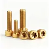 Tornillos antirrobo de alta resistencia grado 12.9 dorados con cabeza hexagonal Allen, tornillos de cabeza avellanada, pernos de cabeza cilíndrica M3-M12