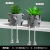 Planta em vaso com boneca pendurada estilo INS, ornamento de planta suculenta e cacto artificial para mesa de escritório, decoração criativa para casa